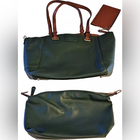 G.H. Bass & Co. Women's hunter green Faux Leather 3 in 1 Tote - Picture 2 of 7